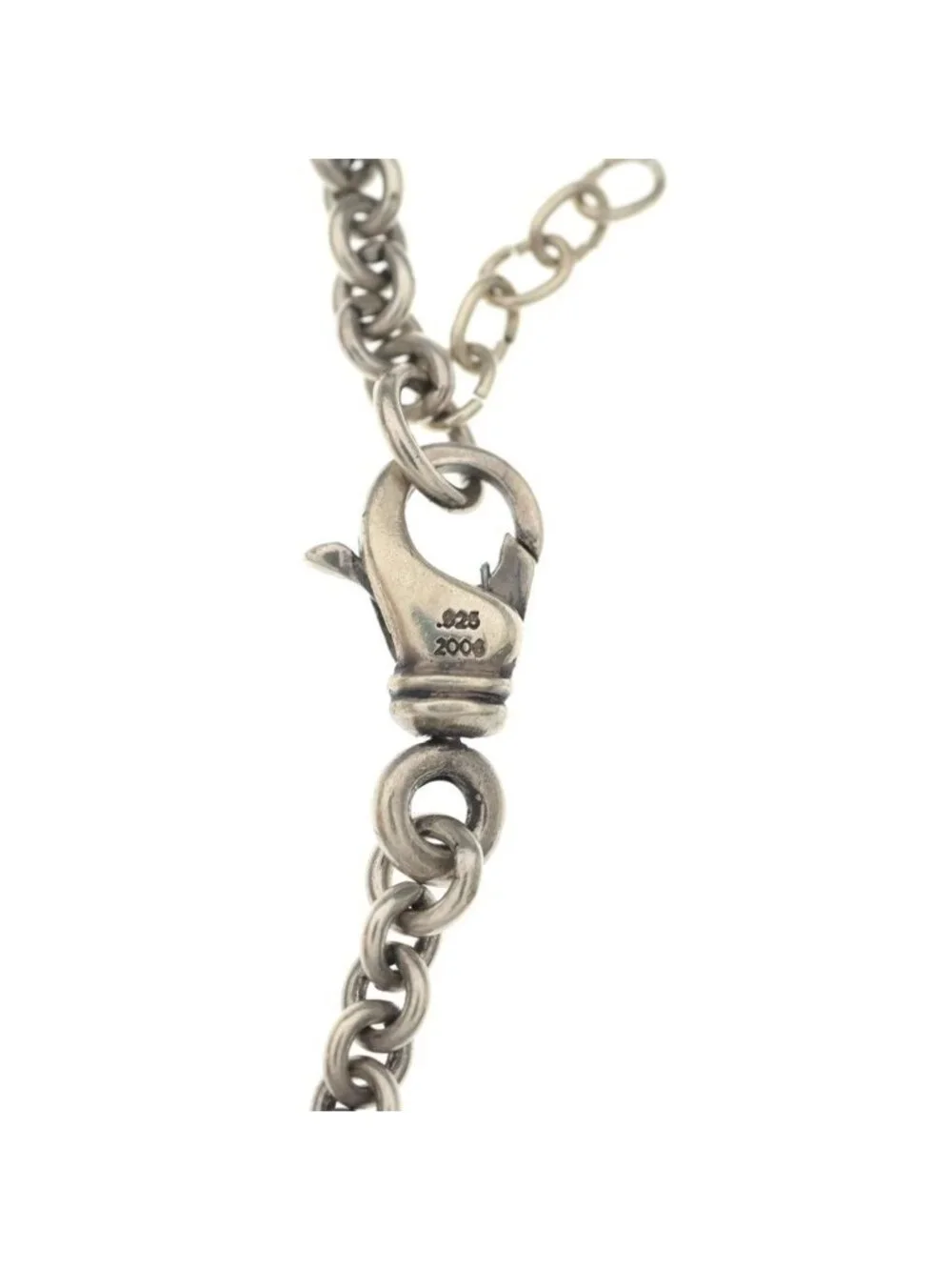 Chrome Hearts Chn Tny CH Crs Tiny CH Cross Chain Silver Bracelet